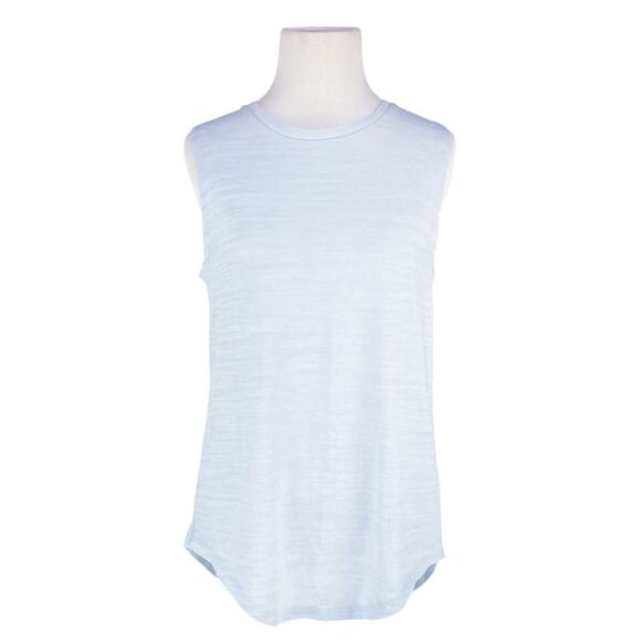 BASSIKE Soft Stretch Knit Open Back Tank in Light Heathered Blue Size XS - Picture 1 of 8